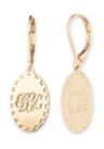 Gold Tone Logo Drop Earrings