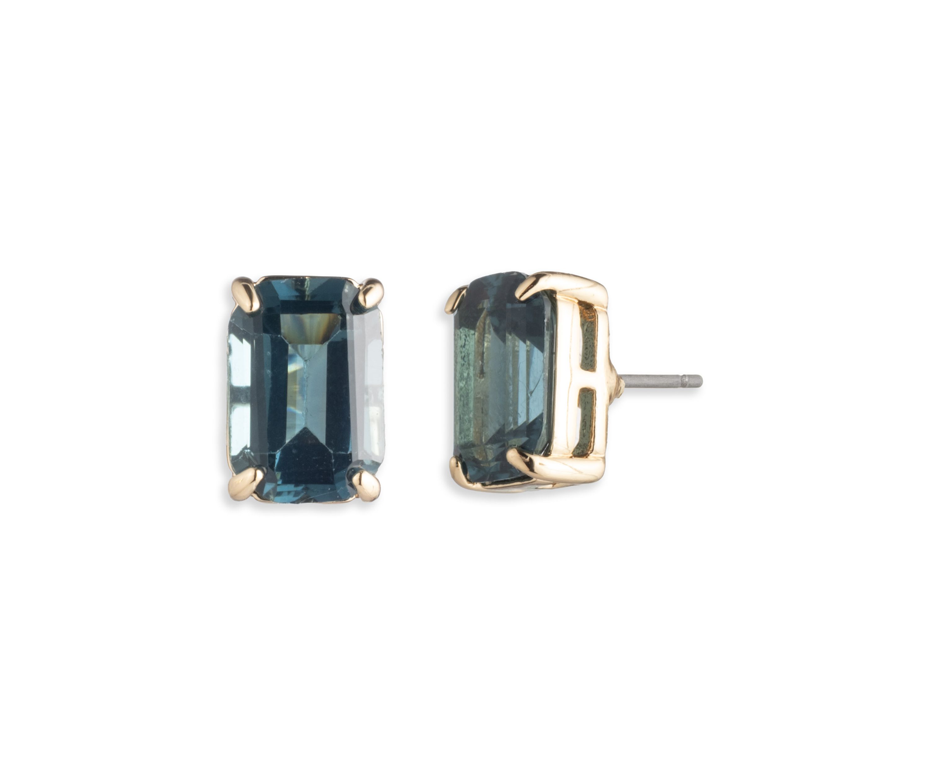 Gold Tone Denim Stud Earrings