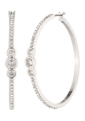 Lauren Ralph Lauren Hoop Cubic Zirconia Pave Earrings