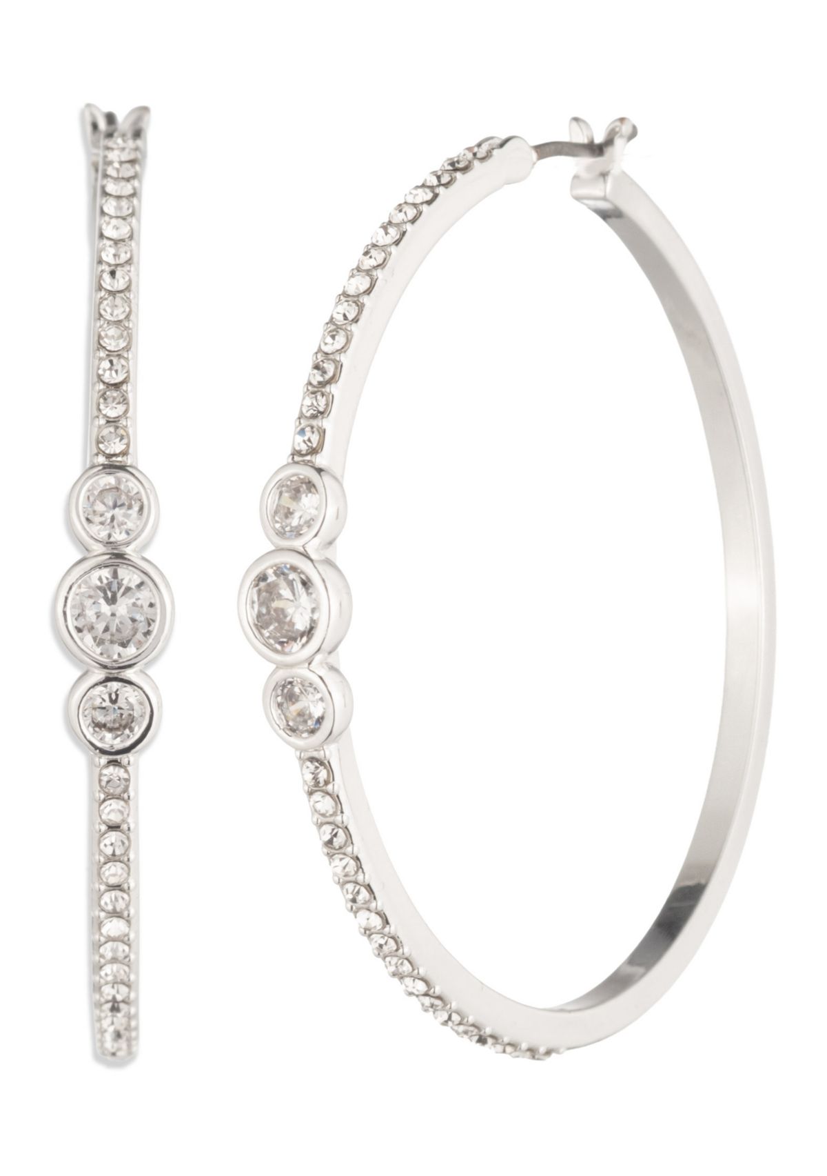 Hoop Cubic Zirconia Pave Earrings 