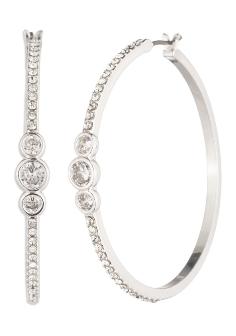 Hoop Cubic Zirconia Pave Earrings 