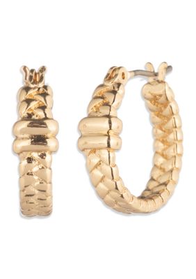Lauren Ralph Lauren Herringbone Click Top Hoop Earrings, Gold