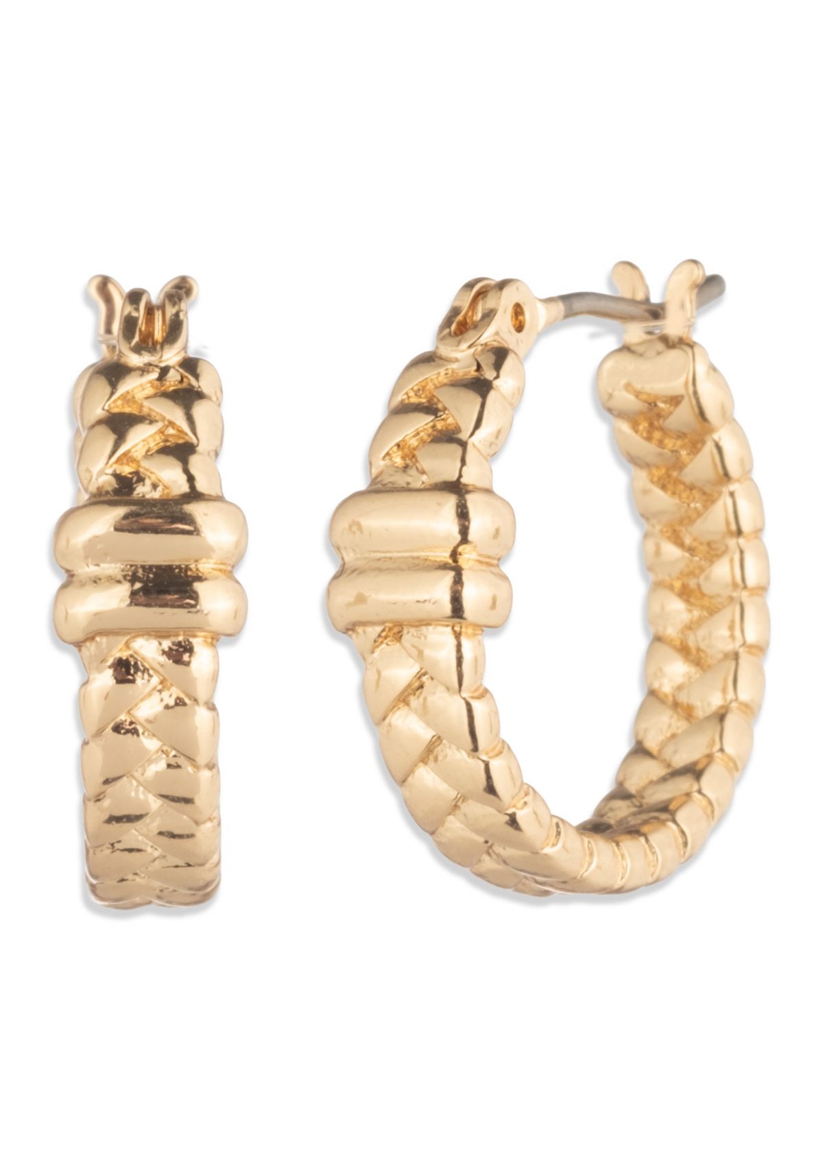 Herringbone Click Top Hoop Earrings