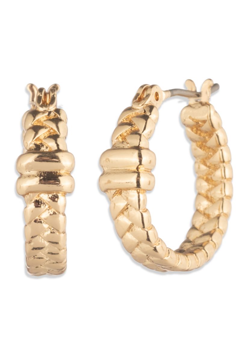 Herringbone Click Top Hoop Earrings