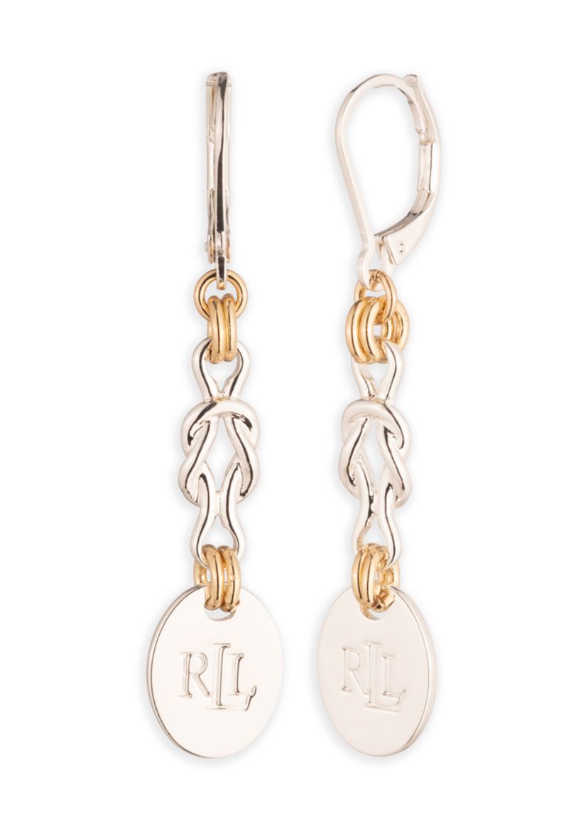  Logo Knot Linear Earrings