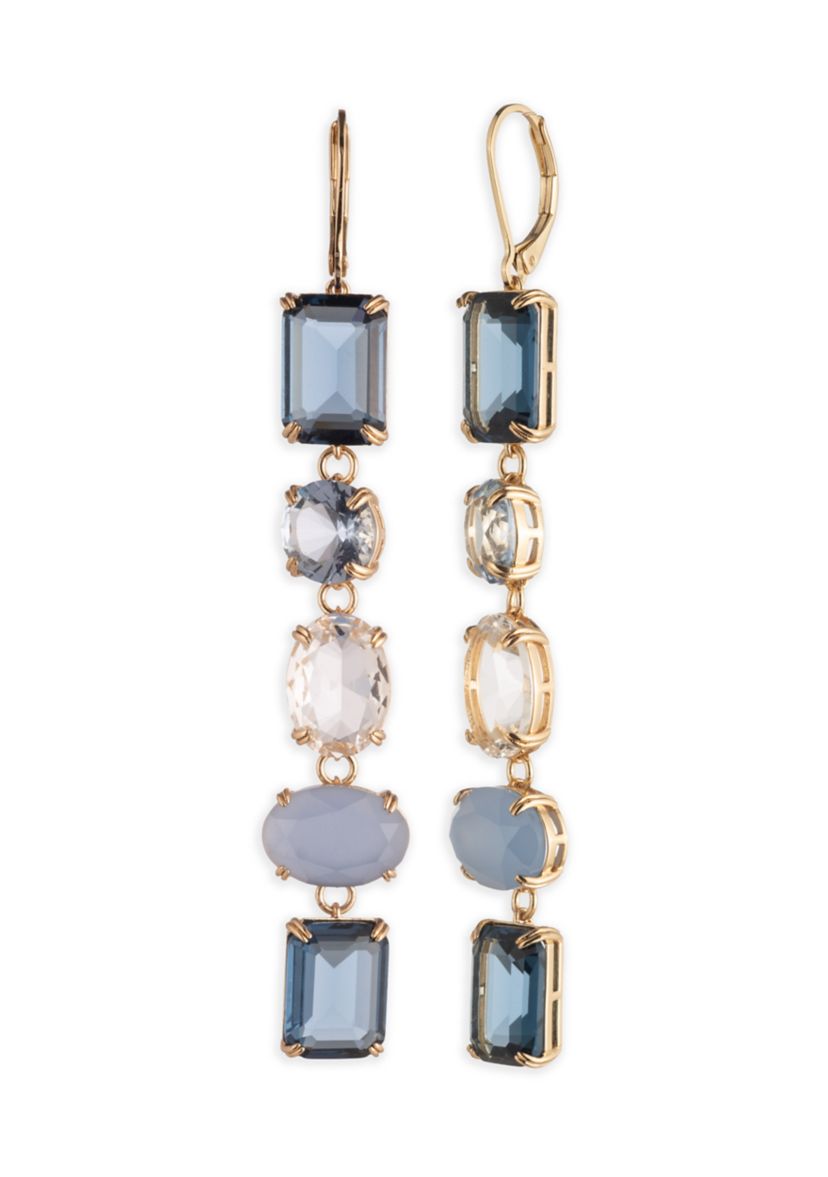 Blue Multi Stone Linear Earrings