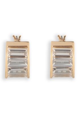 Lauren Ralph Lauren Crystal Cubic Zirconia Baguette Hoop Earrings