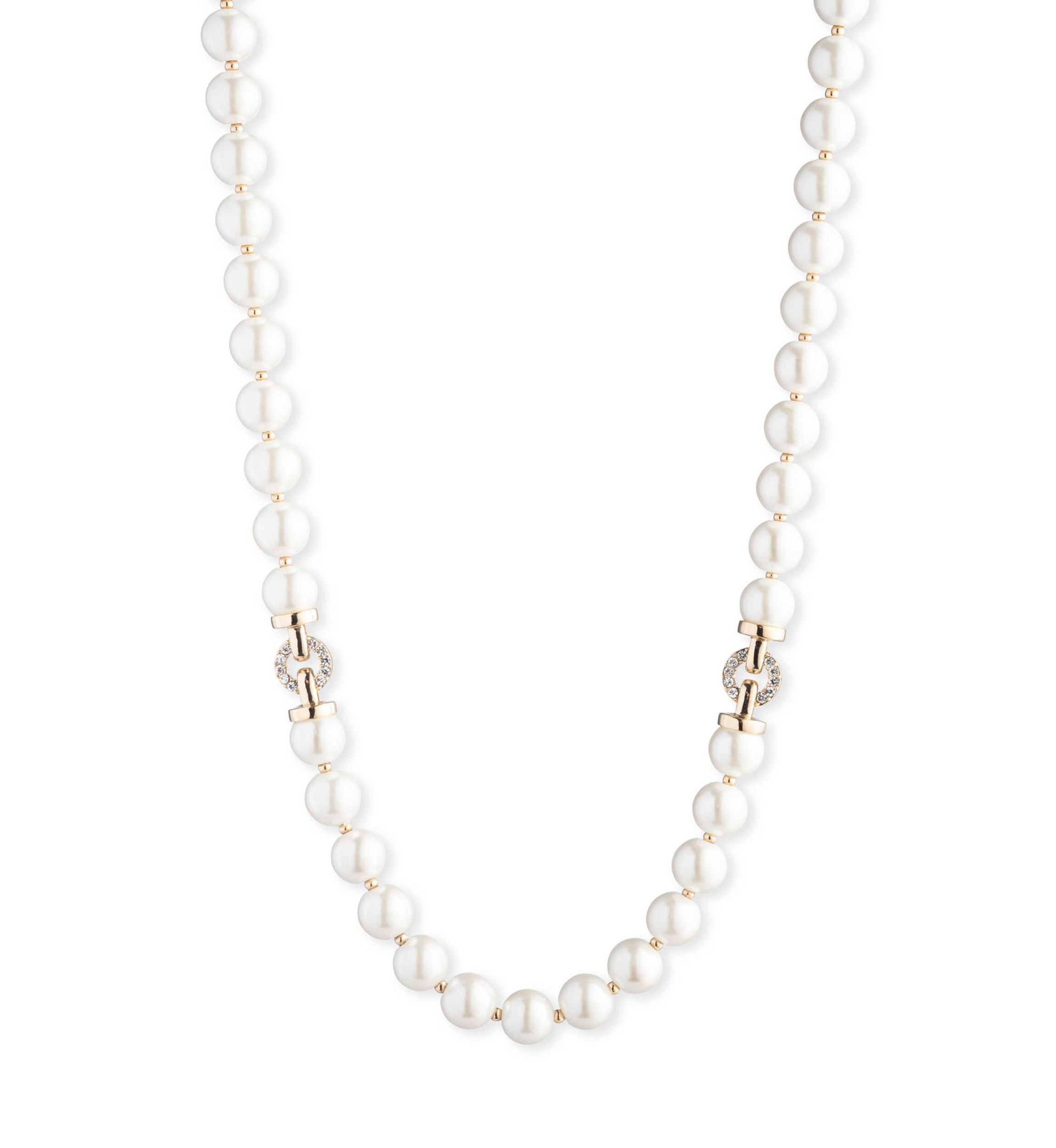 Gold Tone Pearl Collar Necklace