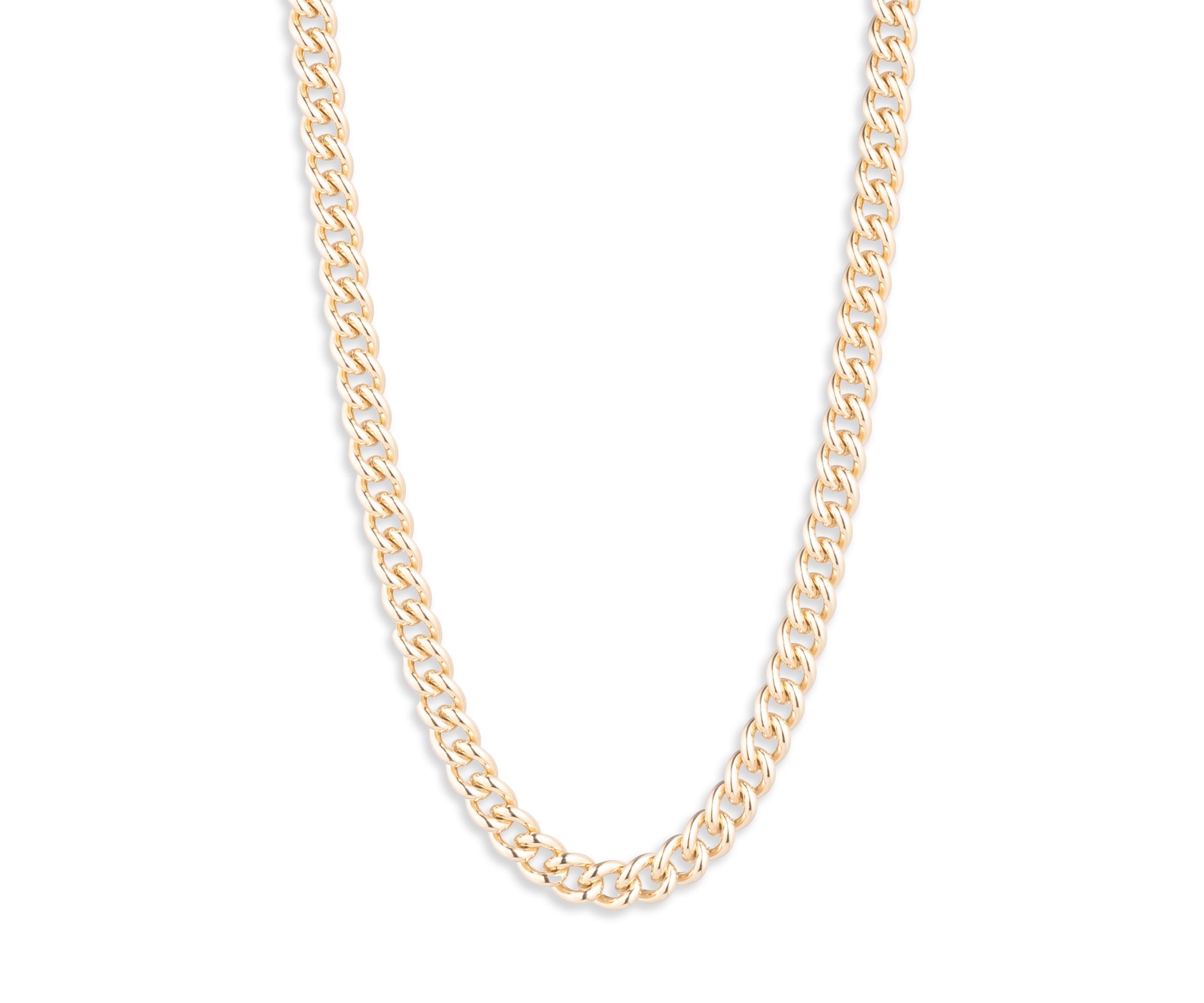 Gold Tone Curb Collar Necklace