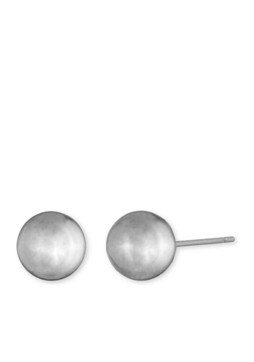 Silver-Tone Basic Stud Earrings