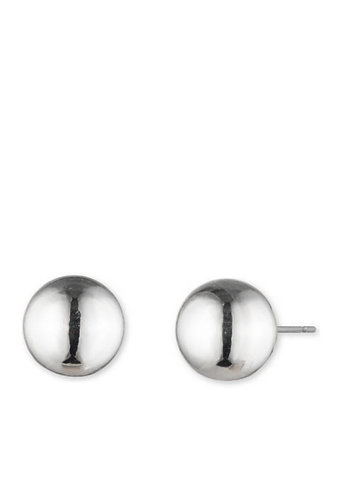 Silver-Tone Metal Stud Earrings