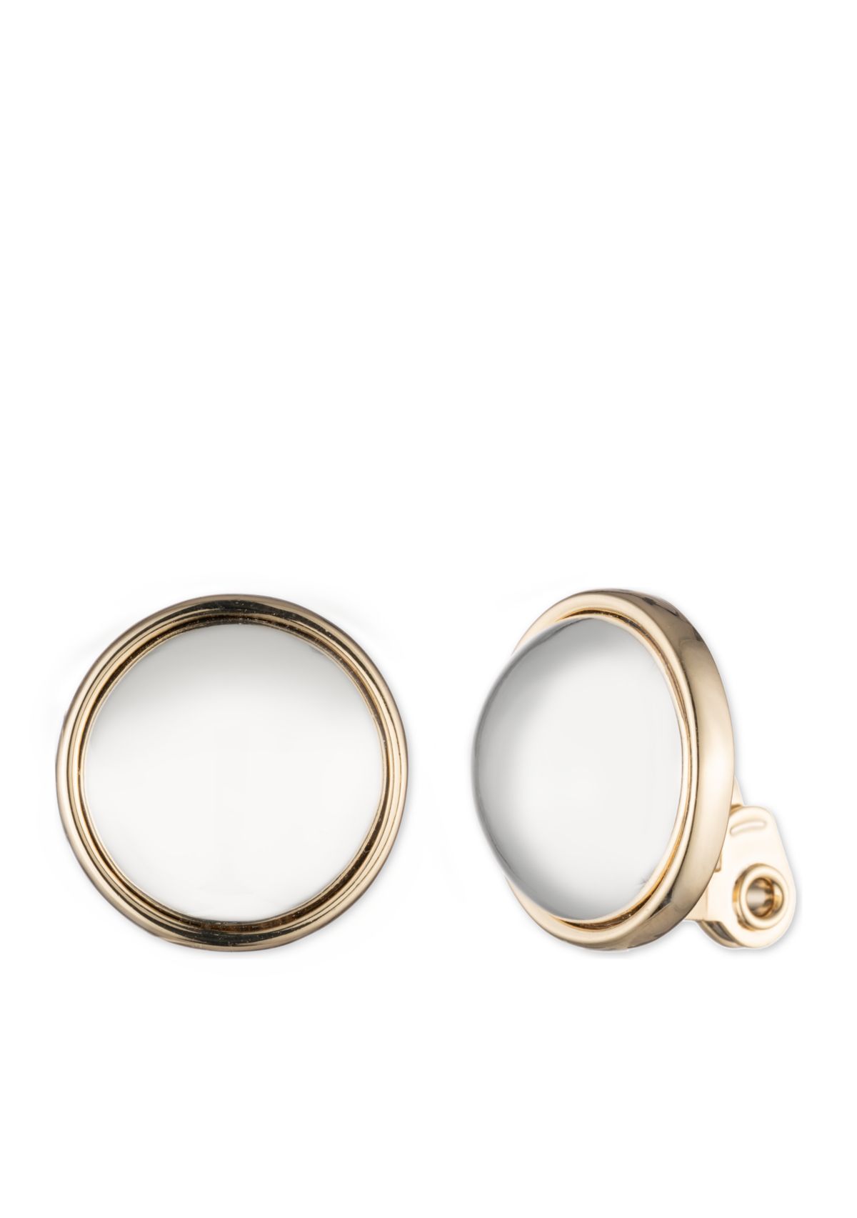 Silver-Tone Clip Button Earrings 