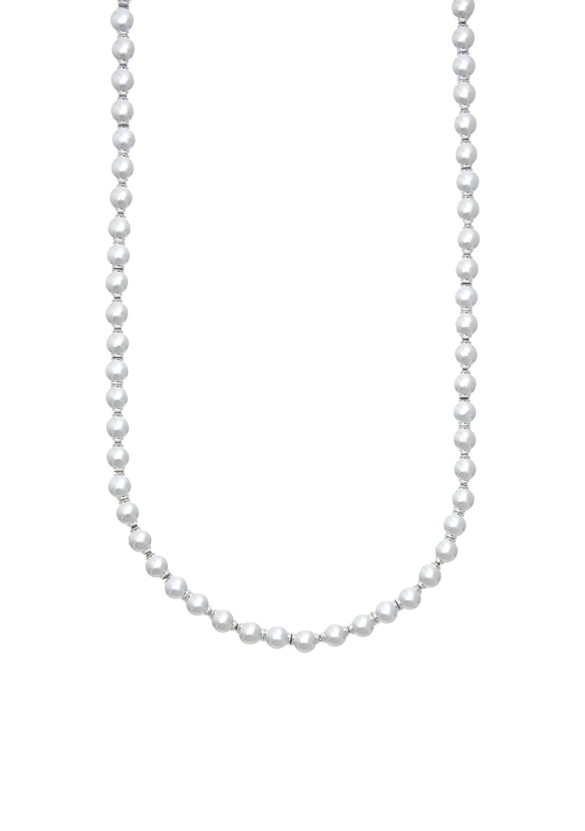 Silver-Tone Beaded Collar Necklace