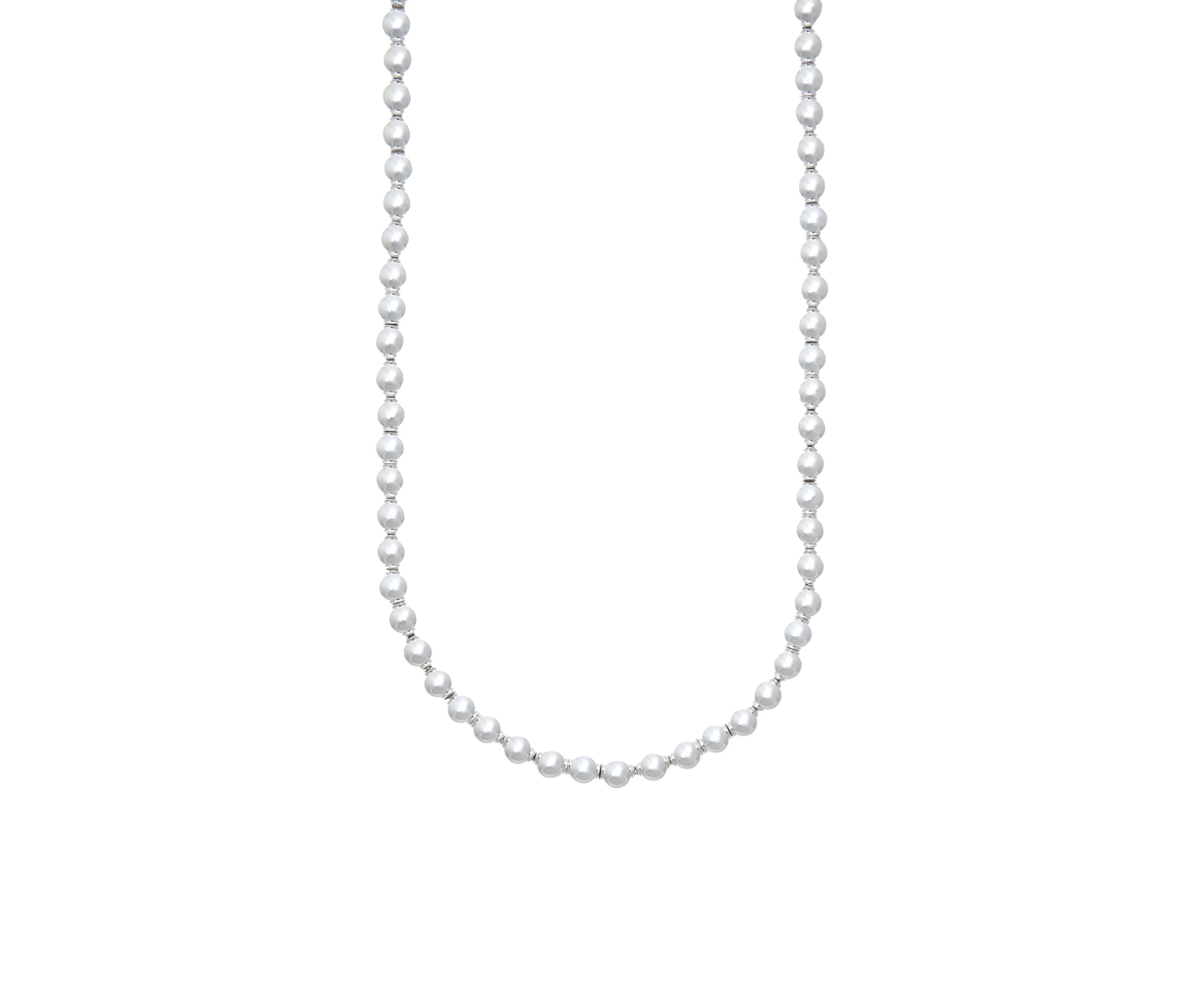 Silver-Tone Beaded Collar Necklace