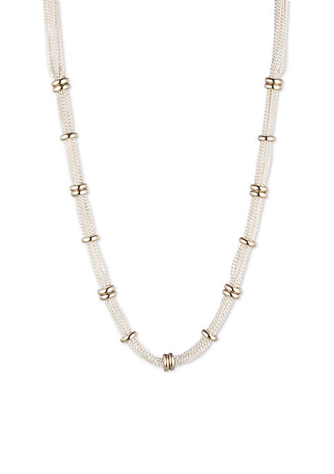 Lauren Ralph Lauren Silver/Gold-Tone Chain Collar Necklace