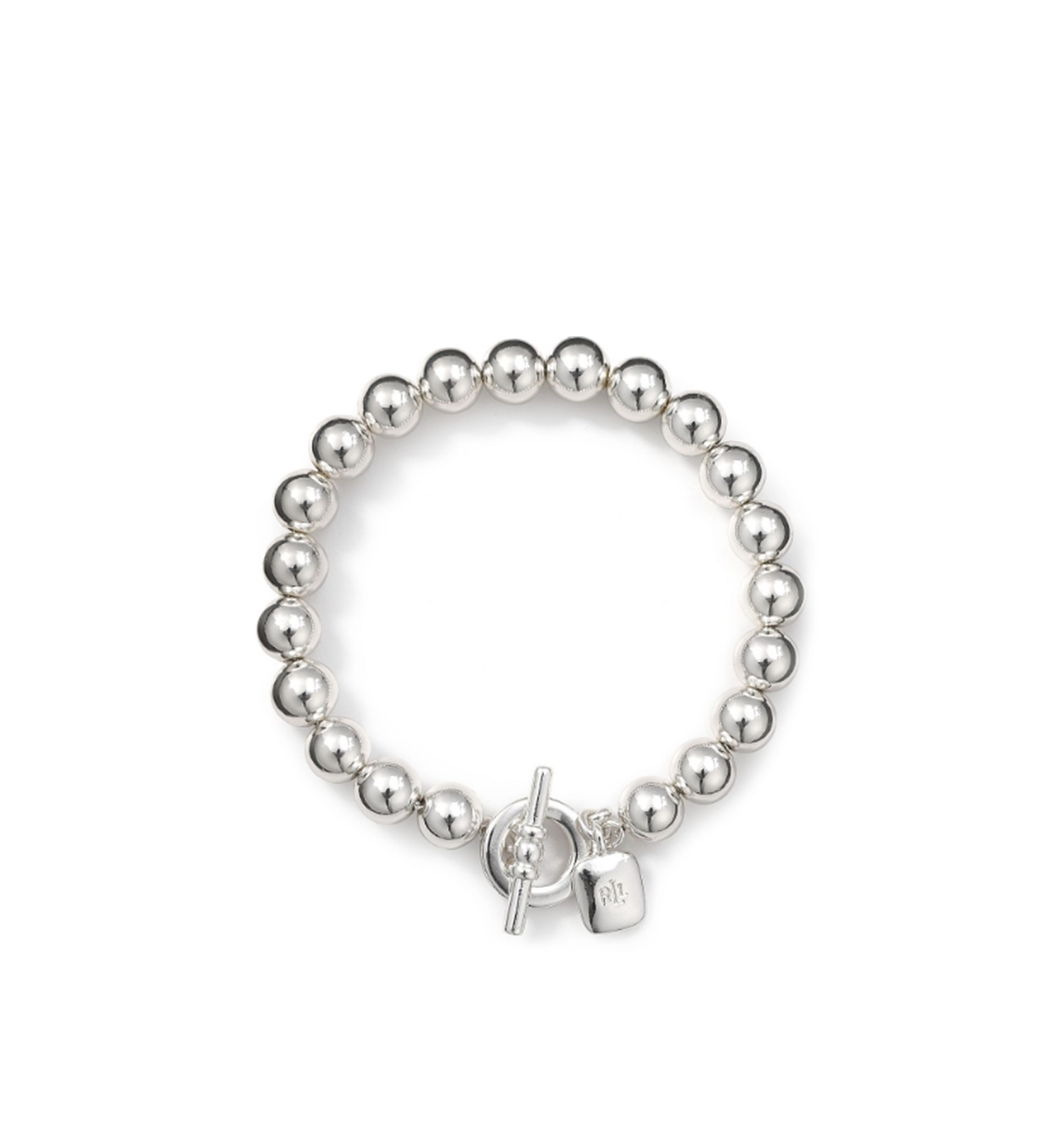 Silver Tone Metal Bead Flex Bracelet