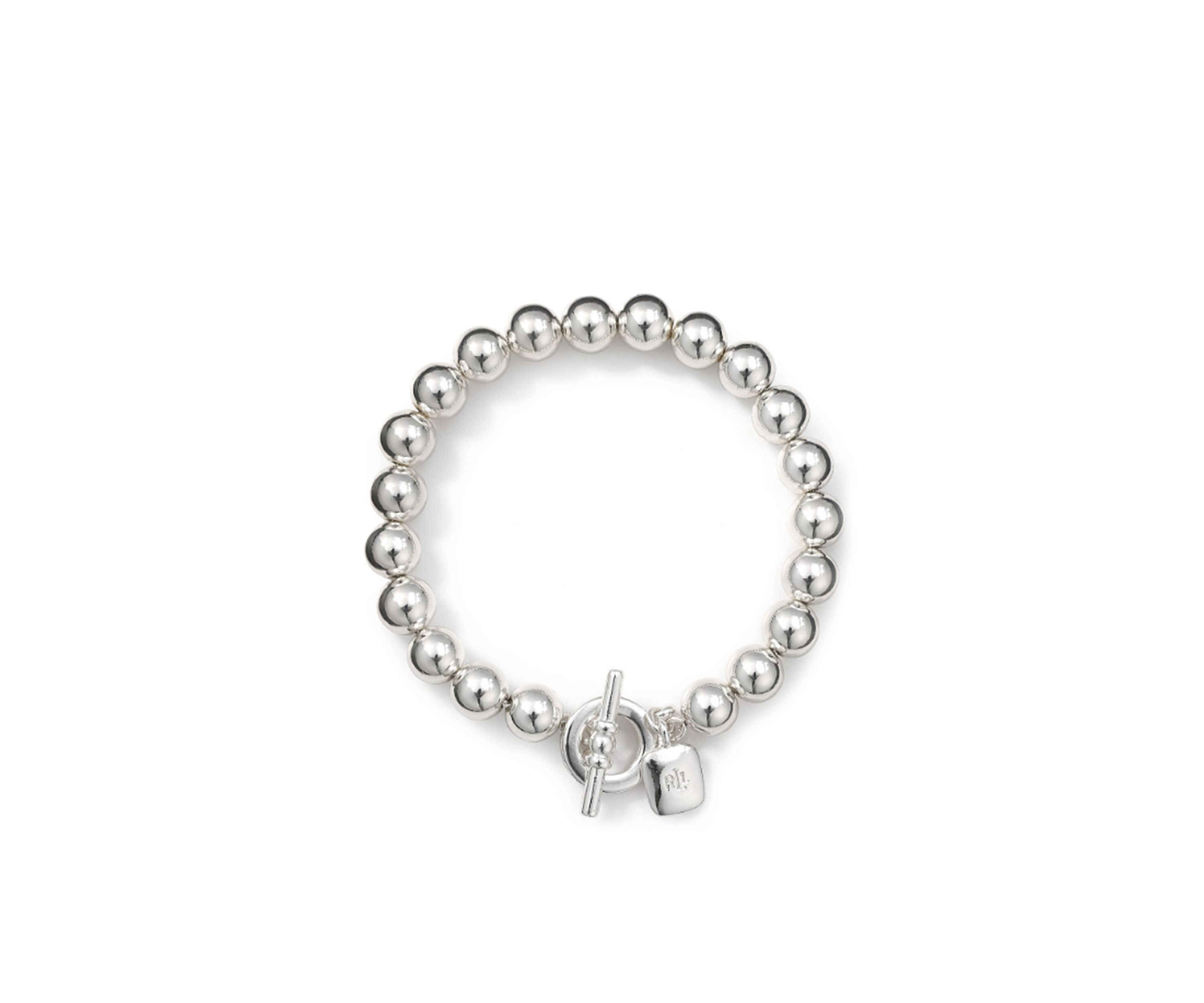 Silver Tone Metal Bead Flex Bracelet