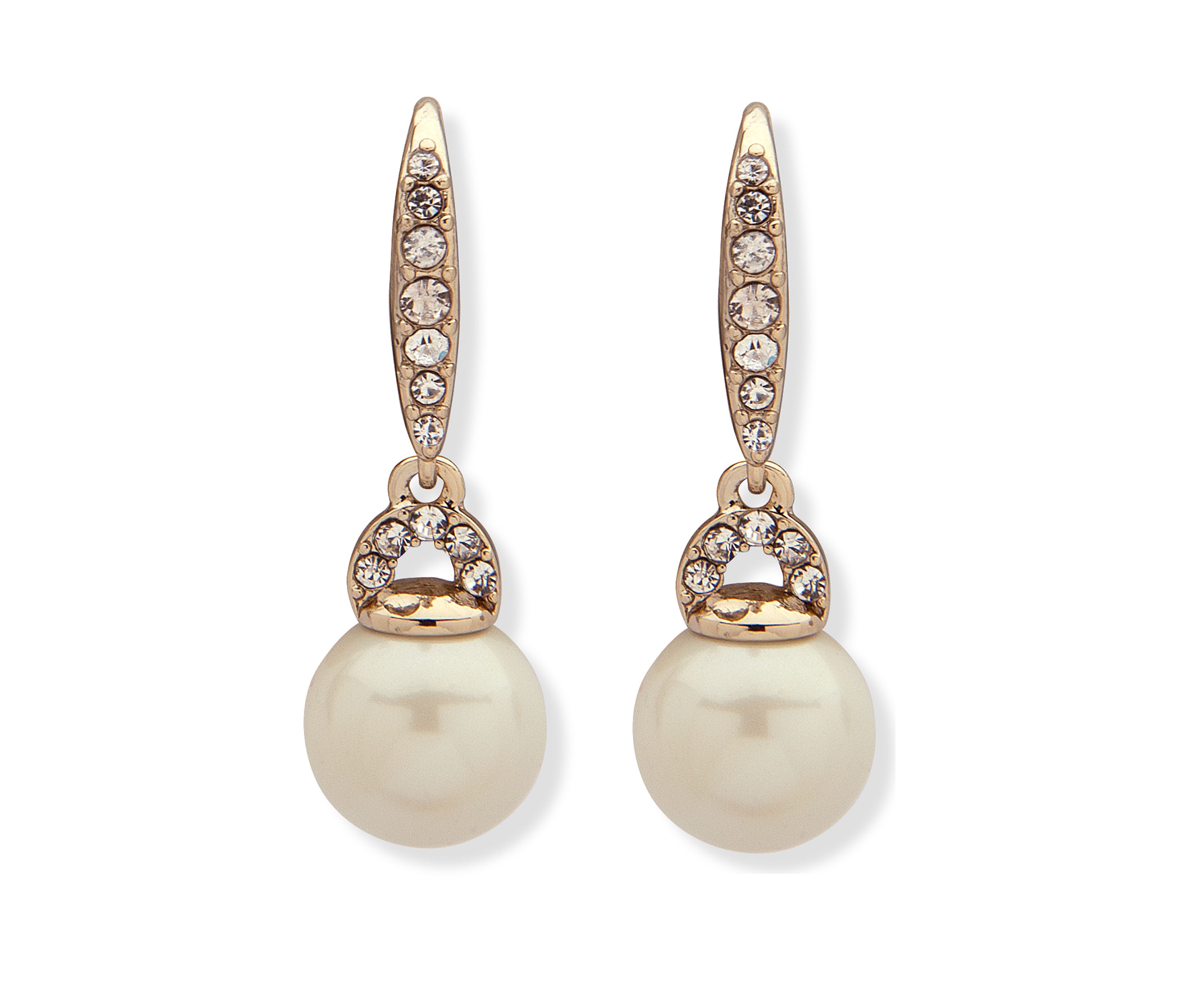 Gold-Tone Pearl Drop Earrings