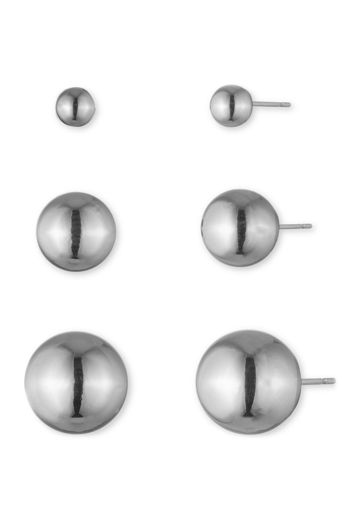 Metal Ball Earring Trio Set