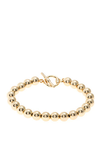 Lauren Ralph Lauren Gold-Tone Bead Flex Bracelet