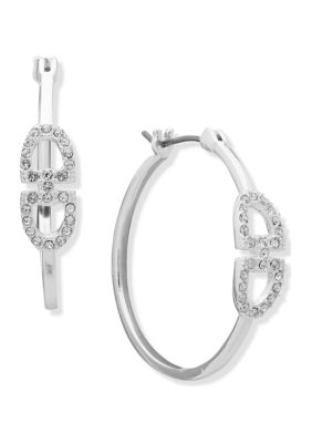 Belk Silver Tone Crystal P Earrings