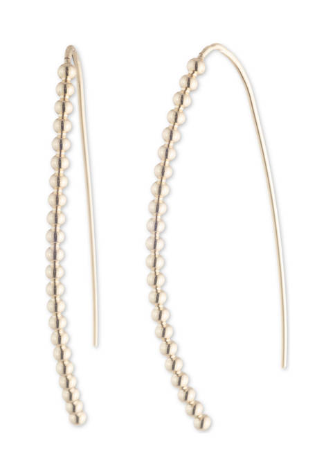 Lauren Ralph Lauren Gold Tone Beaded Threader Earrings