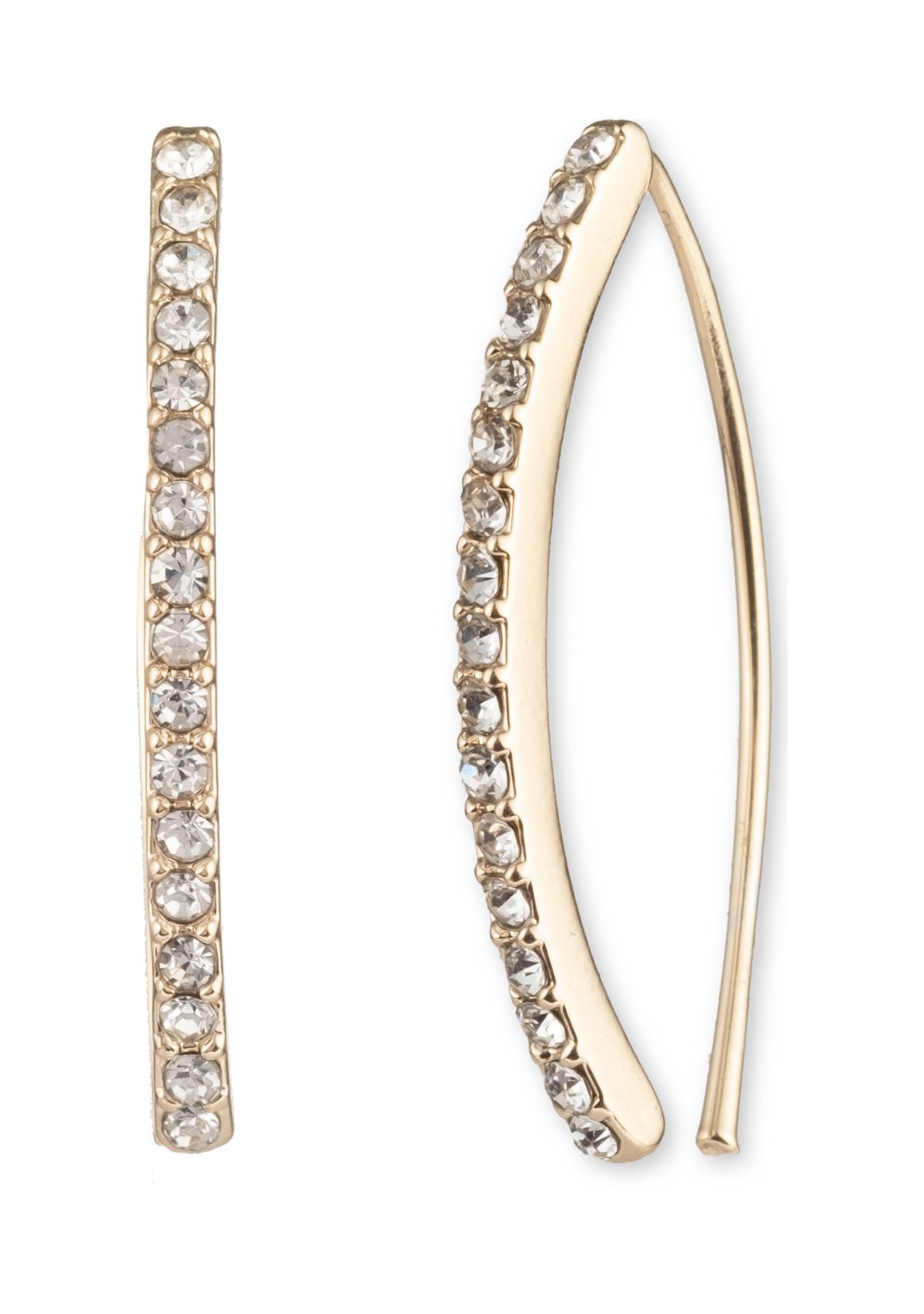 Crystal Thin Pavé Threader  Earrings