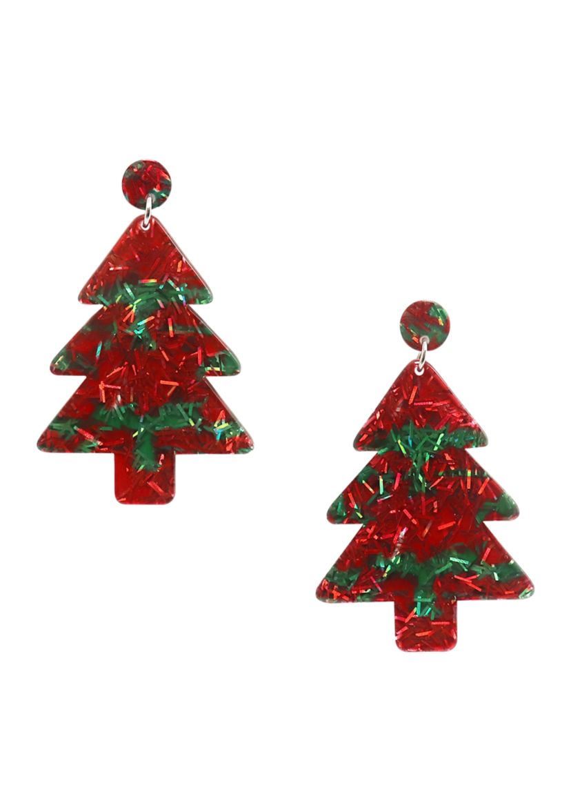 Glitter Tree Earrings