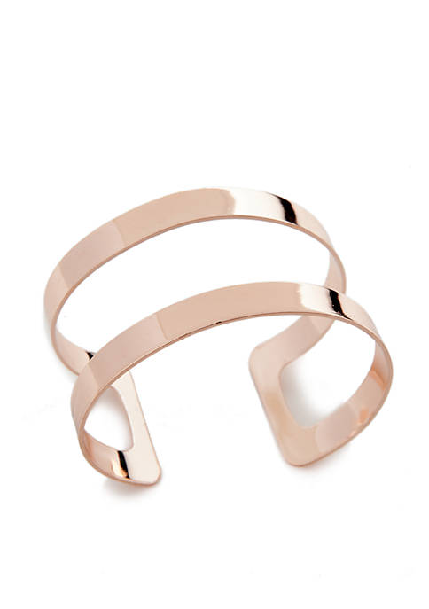 Belk Rose Gold-Tone Shiny Cuff Bracelet