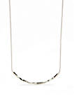 Silver-Tone Curved Necklace