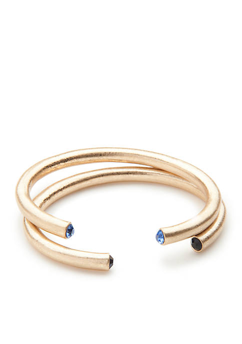 Set of 2 Gold-Tone Cuff Bracelet