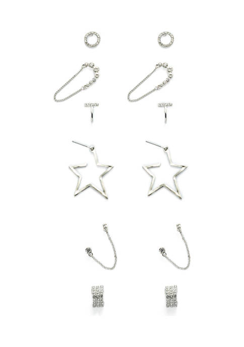 Belk Silver-Tone 6 Piece Earring Set