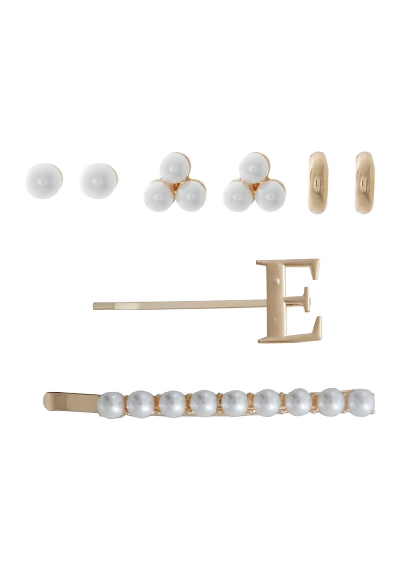 	  5 Piece Hairpin and Earring Set 