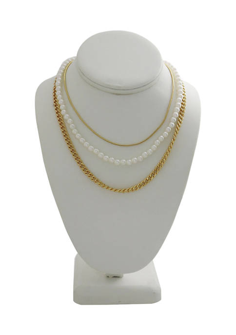 Acrylic Pearl Necklace Set 