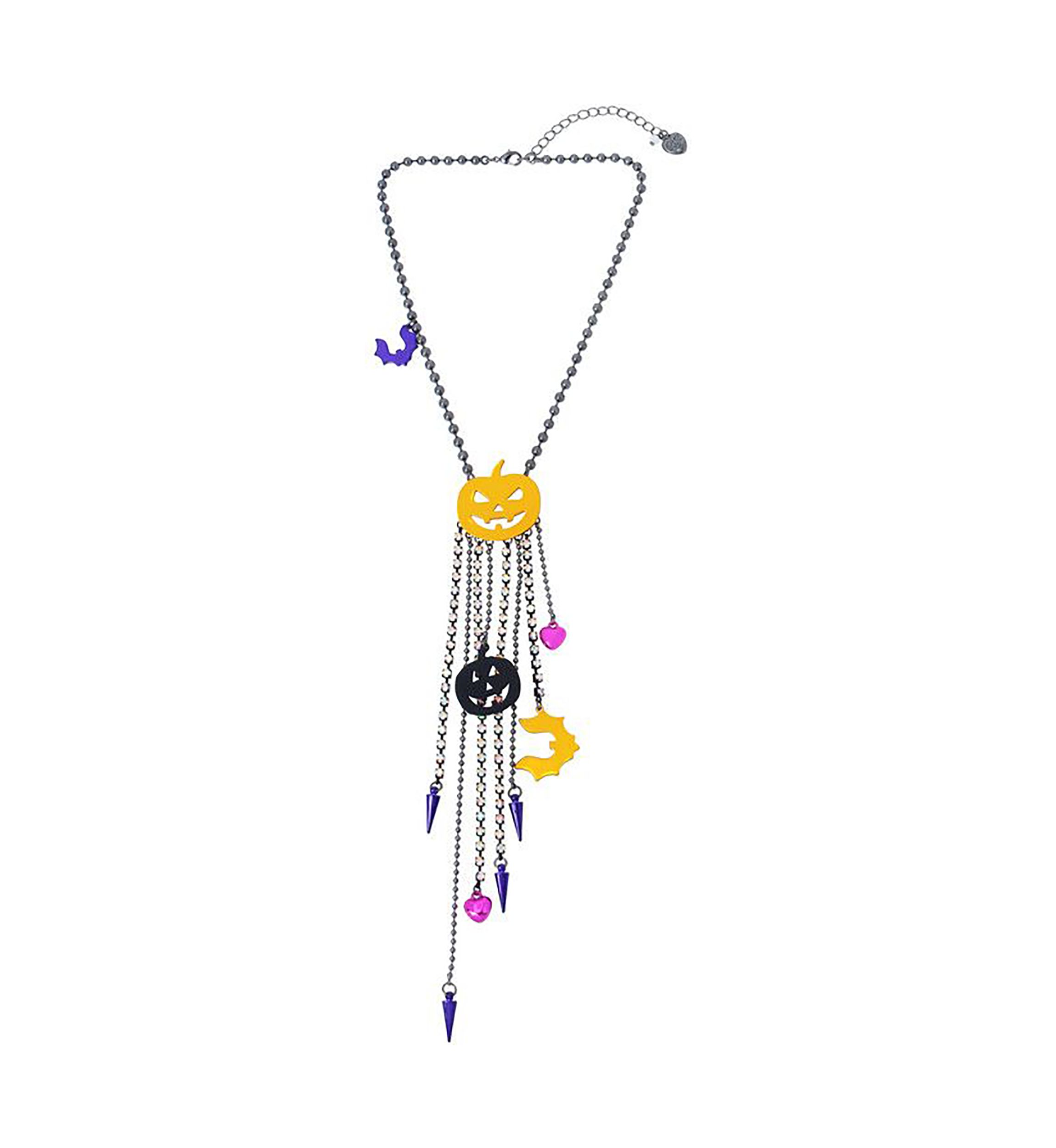 Pumpkin Fringe Y Necklace