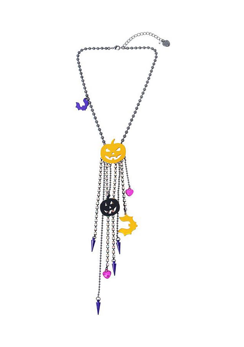 Pumpkin Fringe Y Necklace