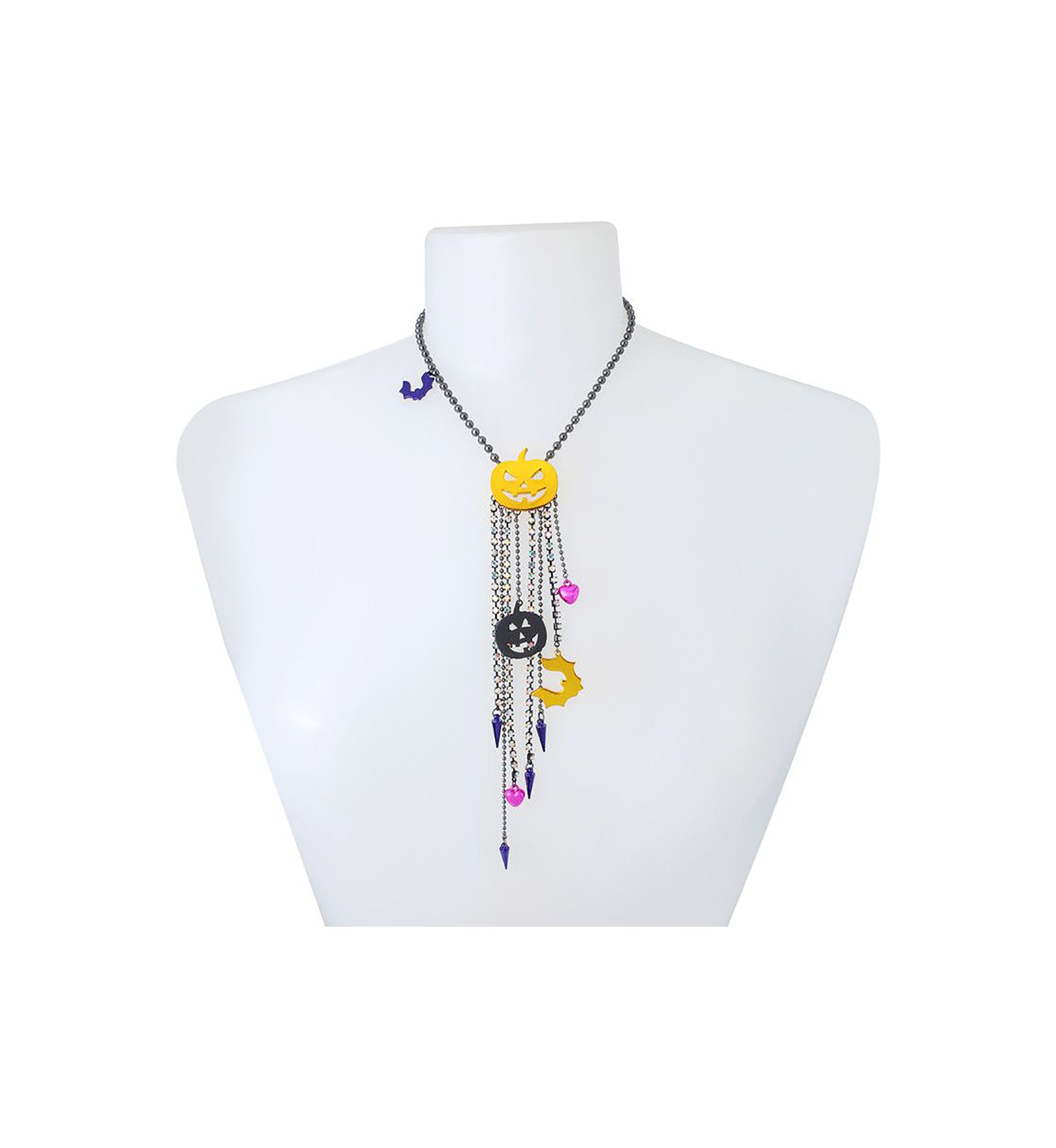 Pumpkin Fringe Y Necklace