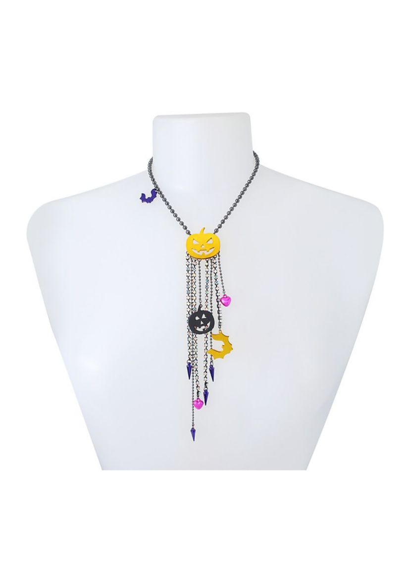 Pumpkin Fringe Y Necklace