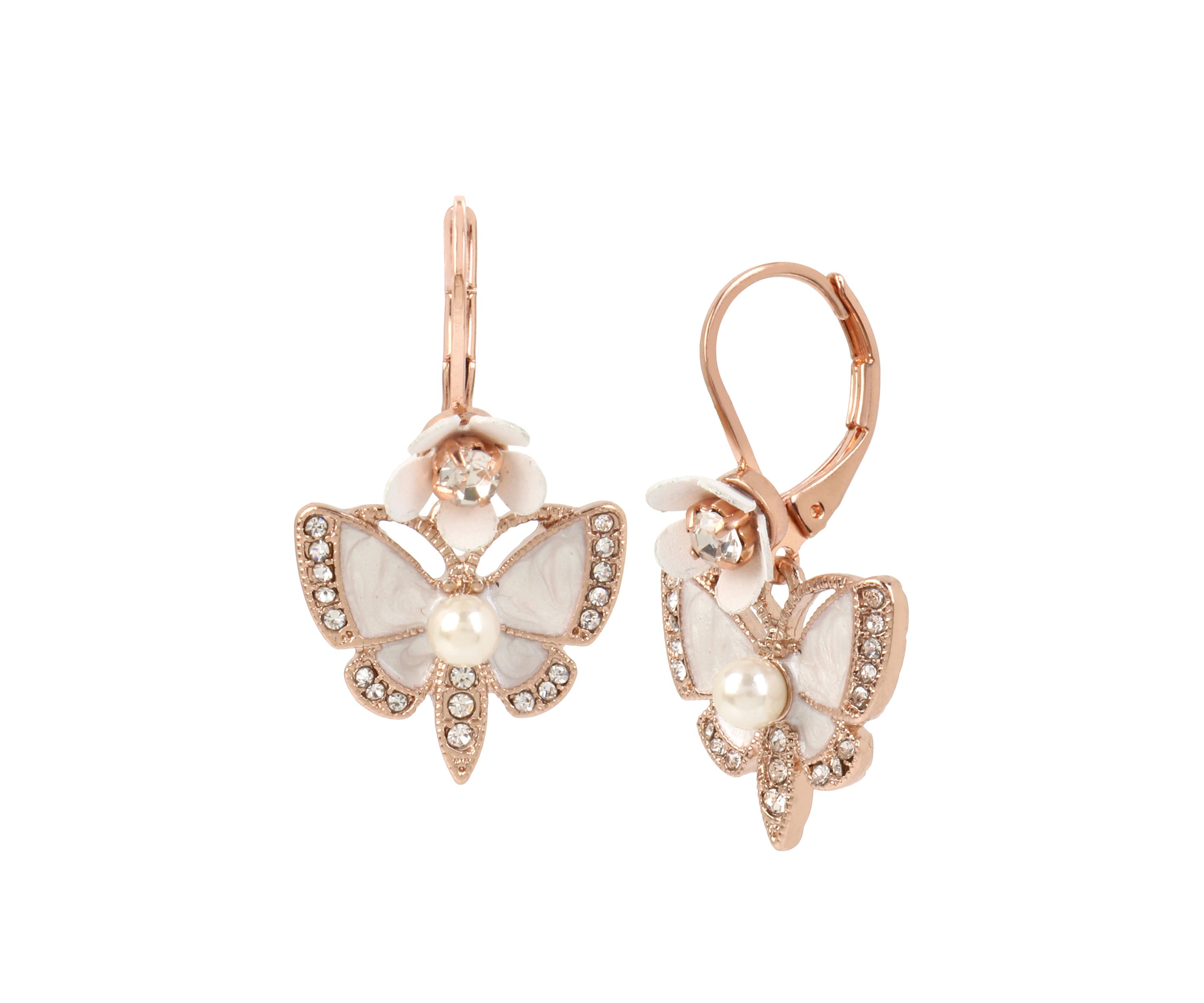 Lab Created Butterfly Drop Earrings 