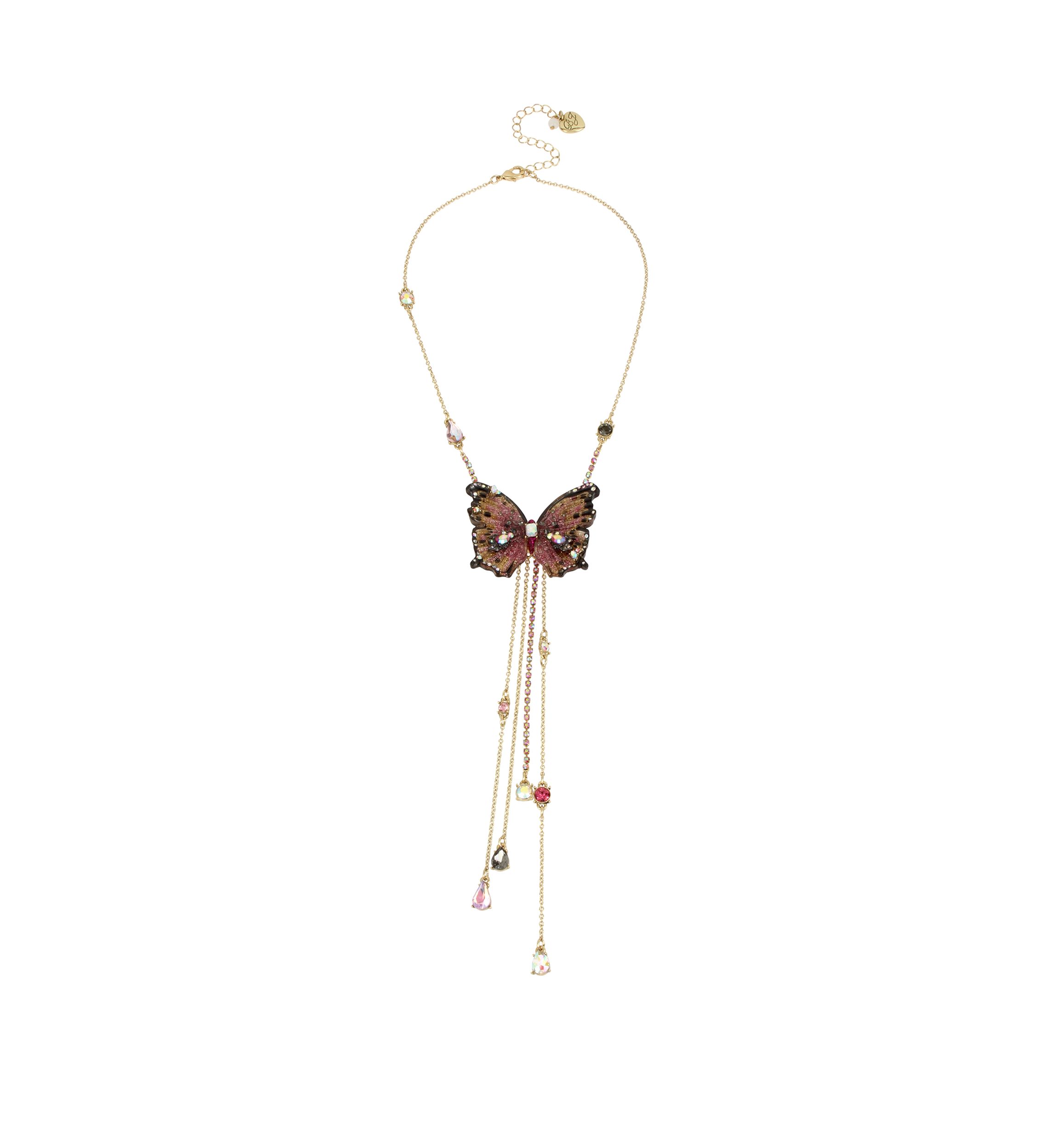 Lab Created Butterfly Y-Shaped Necklace