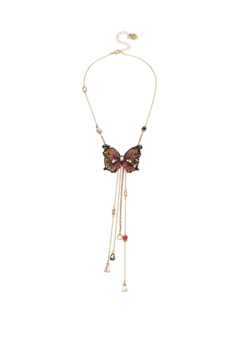 Lab Created Butterfly Y-Shaped Necklace