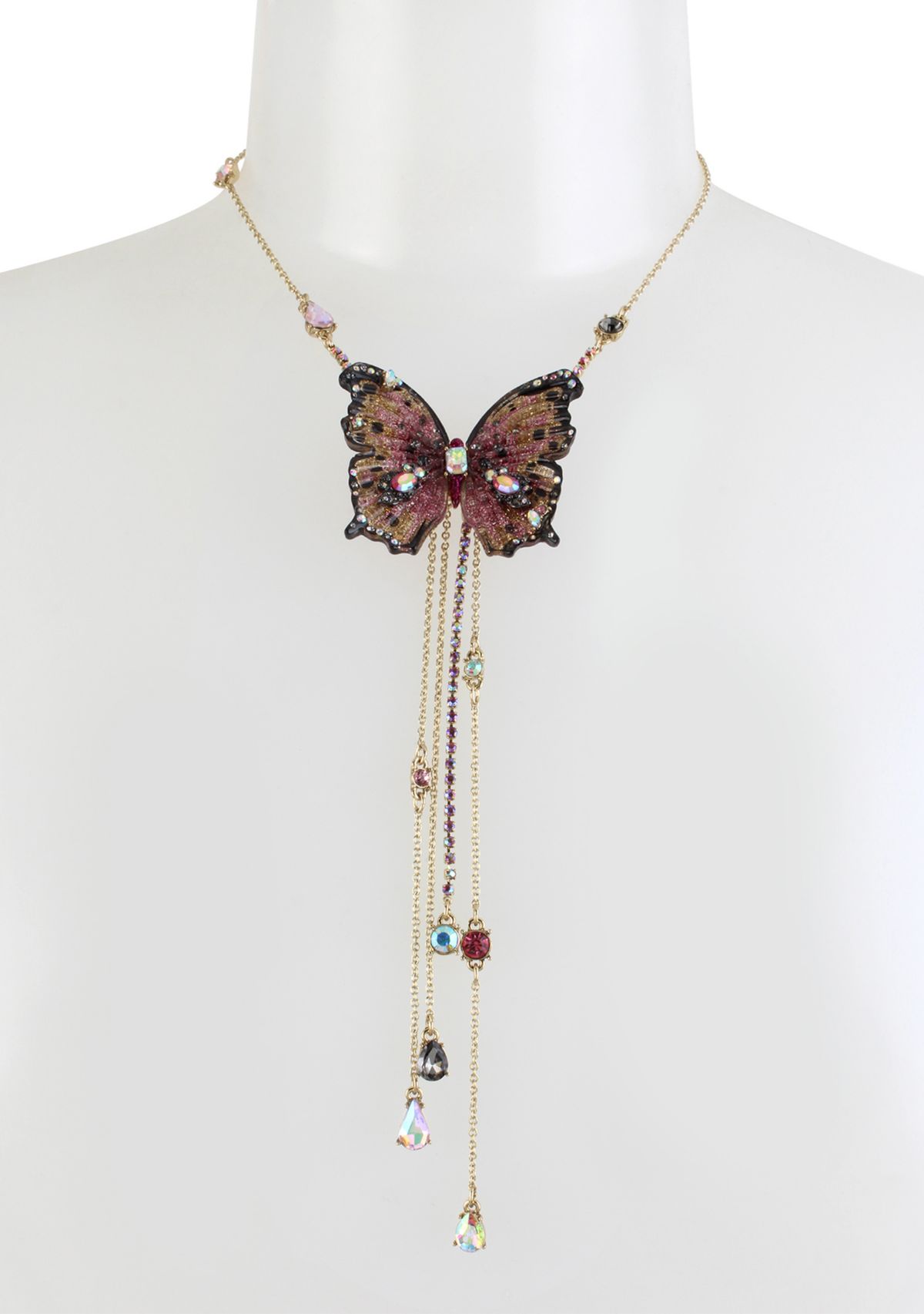 Lab Created Butterfly Y-Shaped Necklace