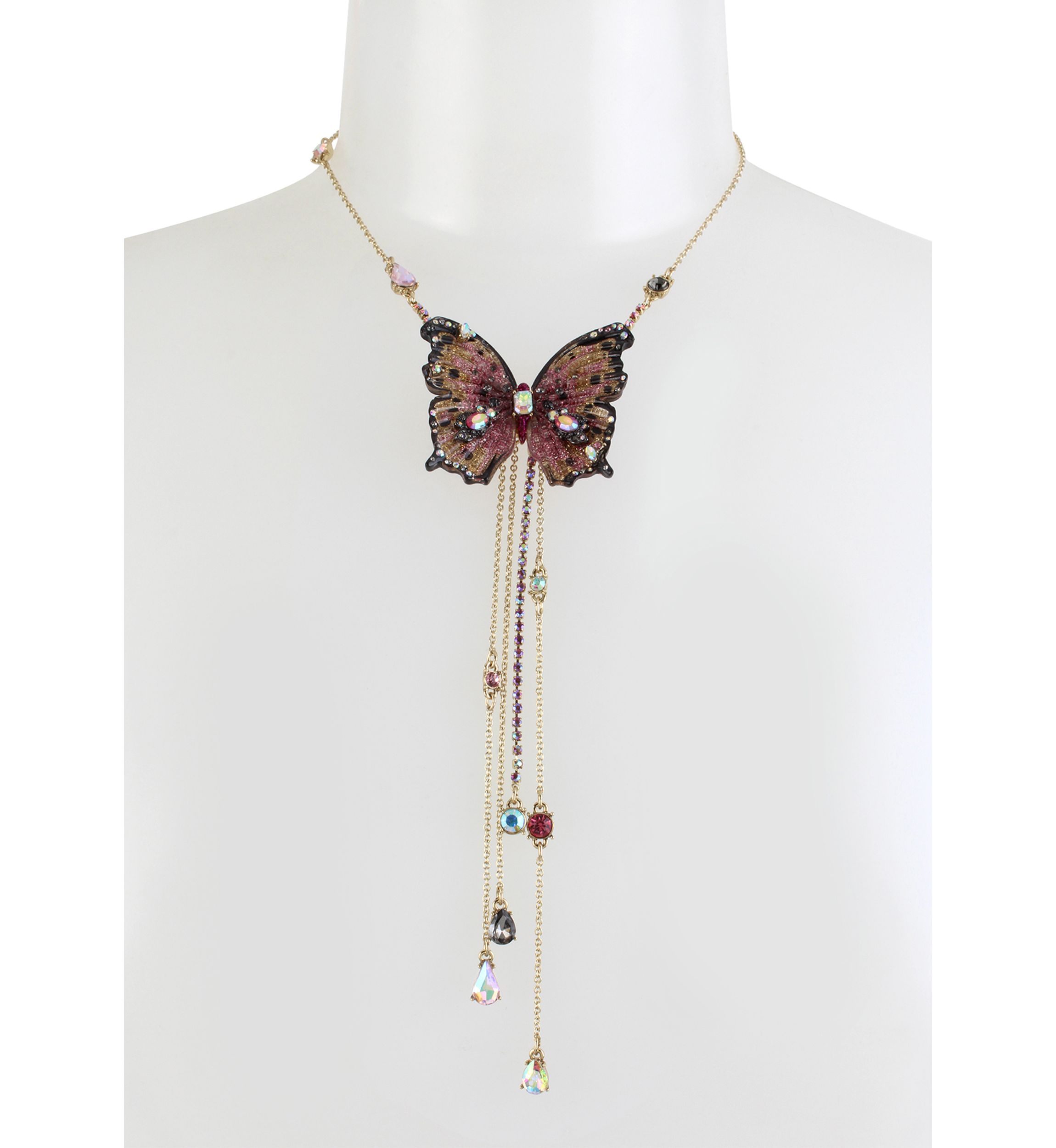 Lab Created Butterfly Y-Shaped Necklace