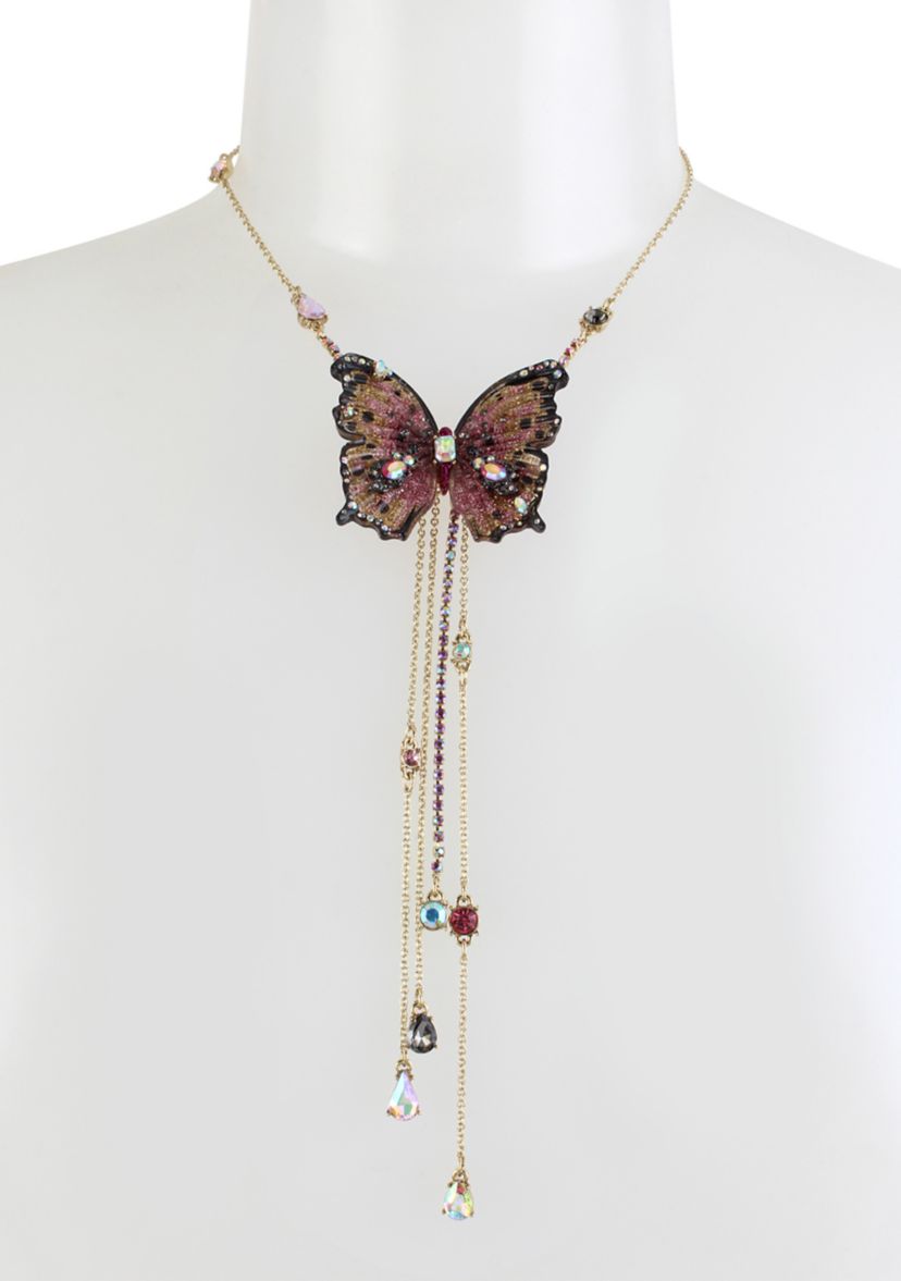 Lab Created Butterfly Y-Shaped Necklace