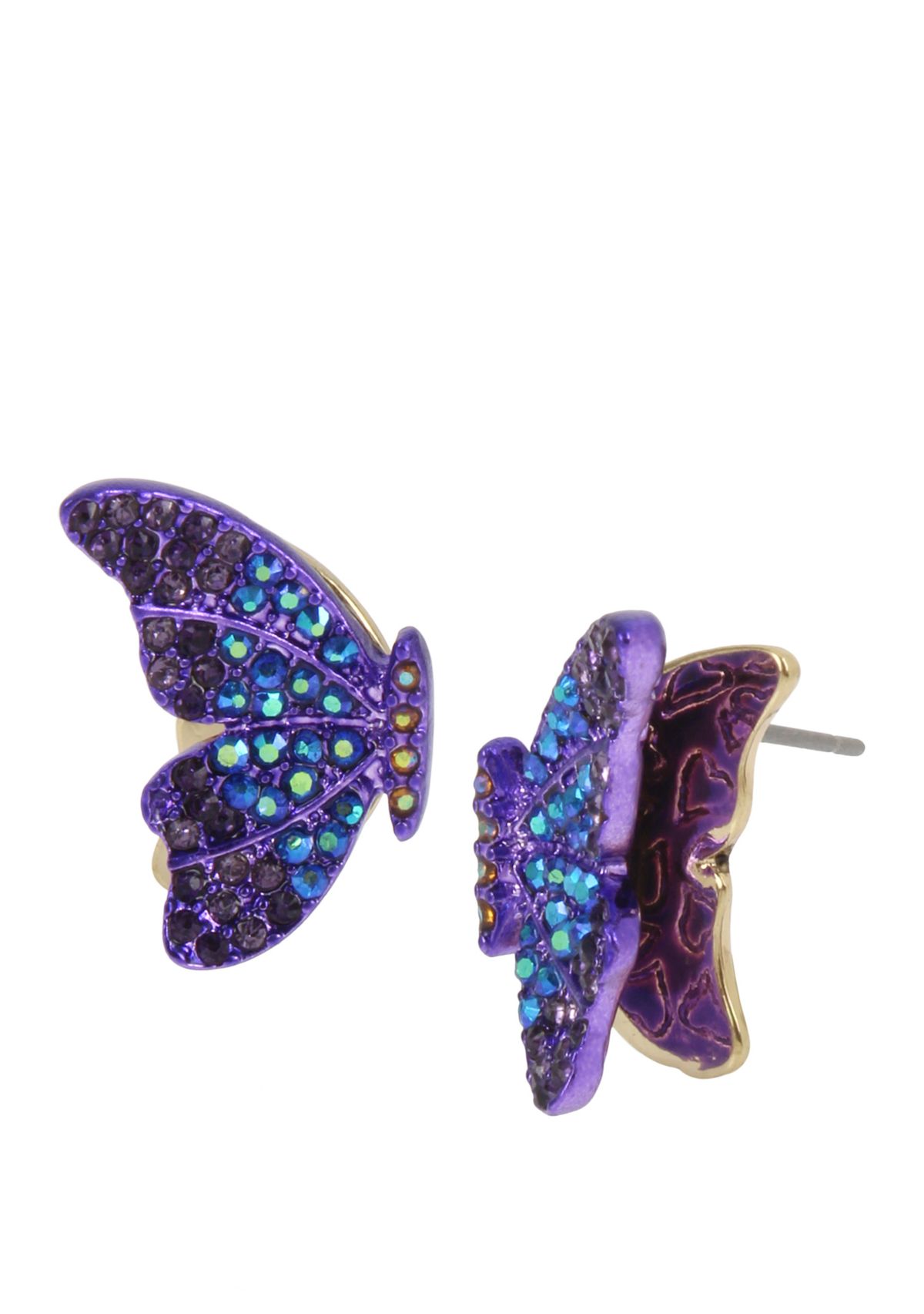 Lab Created Pavé Butterfly Stud Earrings
