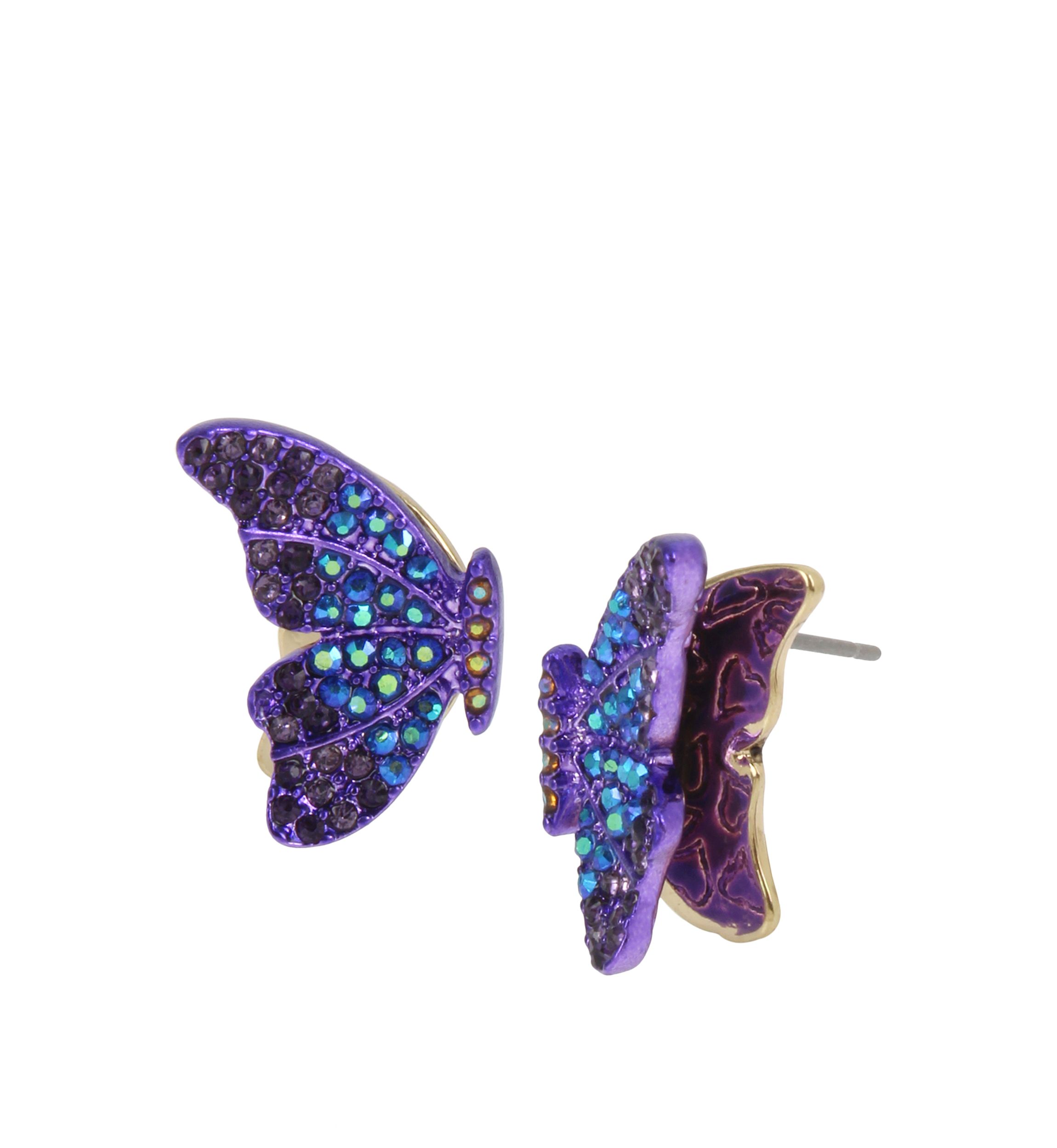 Lab Created Pavé Butterfly Stud Earrings