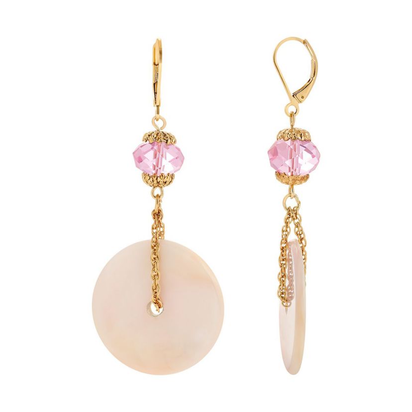 Gold Tone Amethyst Drop Earrings