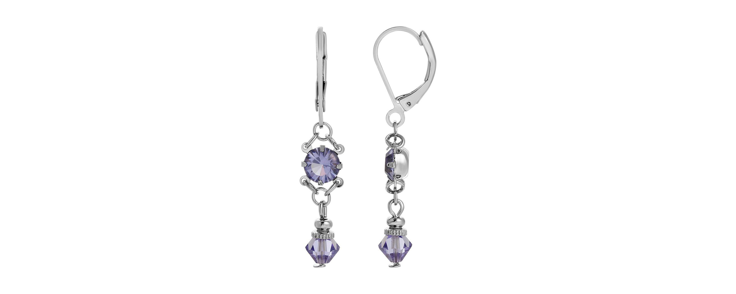 Gold Tone LT. Blue Drop Earrings