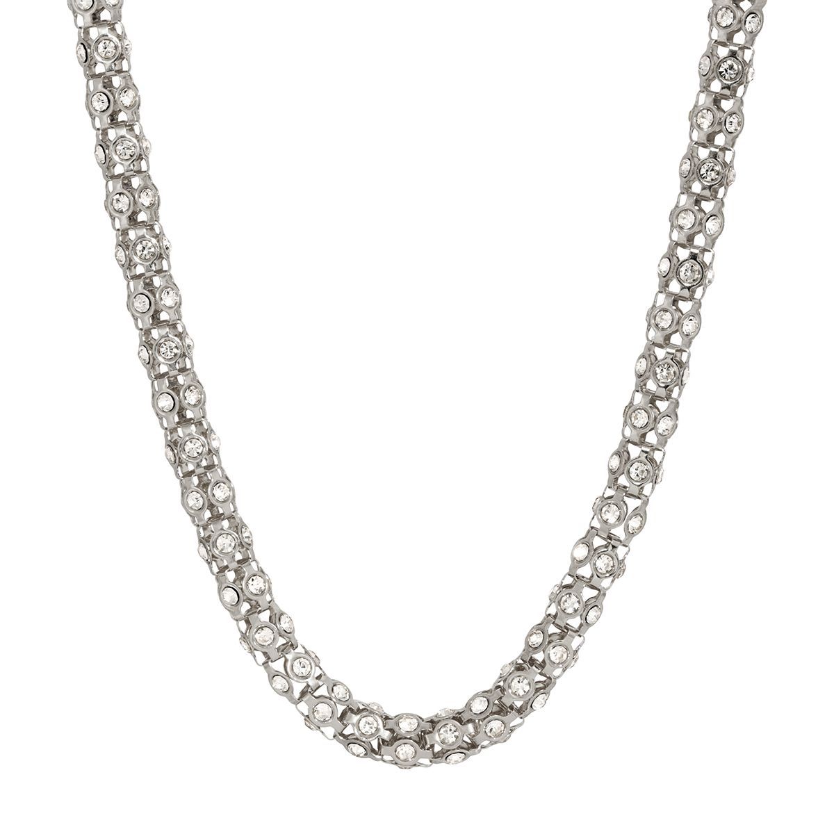 Crystal Stone Necklace 15" adj