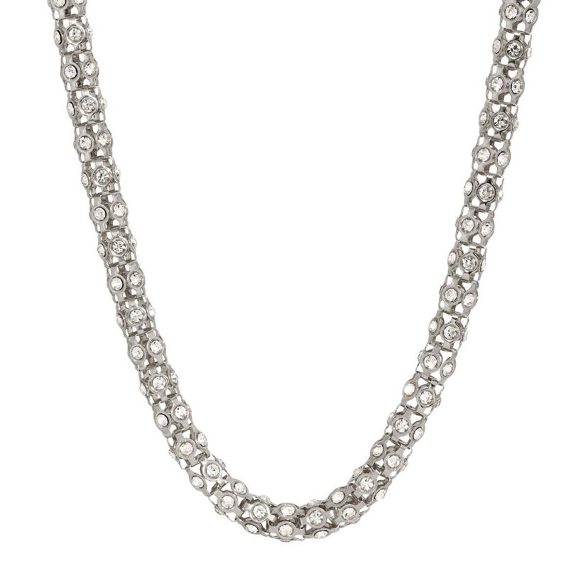 Crystal Stone Necklace 15" adj